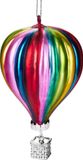 BRUBAKER Heteluchtballon Kleurrijk - met De Hand Beschilderde Kerstballen van Glas - Mondgeblazen Kerstboomversieringen Figuren Grappige Decoratieve Hangers Boombal - ca. 11 cm