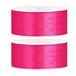 Partydeco Cadeaulint - 2x - roze - 2,5 cm x 25 meter - satijn - sierlint - inpakken - decoratie