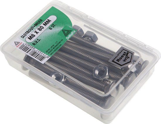 Deltafix Slotbout moer m6x50mm rvs 15st