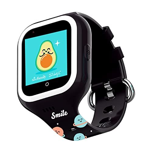 SaveFamily Iconic Plus Edition Mr. Wonderful met aangepaste armbanden, smartwatch voor kinderen, videogesprekken, video, Bluetooth, WhatsApp & Stikers, zwart, Blanco Y Gris