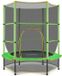 Bolt Trampoline avec filet de sécurité - 140 cm - Rond - Sur pieds - Coussin de bordure vert - Gris