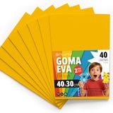 OFITURIA Eva 40 feuilles de mousse colorées pour projets d'artisanat, art, décoration d'enfants, scrapbooking, artisanat, 40 x 30 cm, jaune