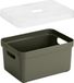 Sunware Opbergbox - mand - donkergroen - 5 liter - kunststof - transparante deksel - 25 x 18 x 12 cm