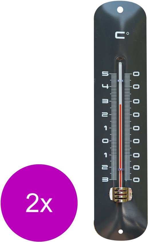 Nature Muurthermometer - Thermometer - 2 x Antraciet