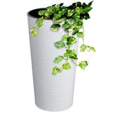 Merkloos KADAX Elegante Eco-Bloempot met Houtspaanders - Wit, 25 cm