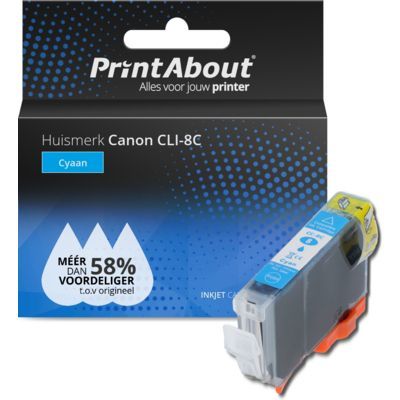 PrintAbout Huismerk CLI-8C Cyaan Inktcartridge | Compatibel met Canon