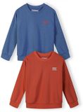 Minoti sweater meisjes met ronde hals - katoen - blauw