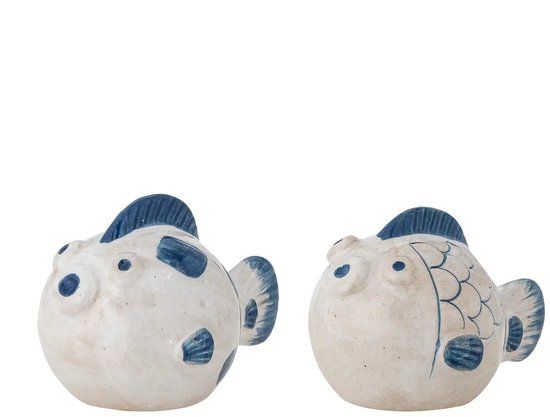 Bloomingville Peper- en zoutstel aardewerk blauw Fugu
