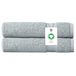 Delara Set van 2 badhanddoeken, 100% biologisch katoen, 650 g/m², vedergevoel, sneldrogend, GOTS-gecertificeerd, Oeko-Tex gecertificeerd, groen, 91,4 x 177,8 cm