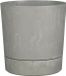 Mica Decorations Bloempot Coco - met onderschaal - betongrijs - H19 x D18 cm - kunststof - buiten