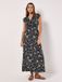 Apricot Maxi-jurk met kleine botanische bloemenprint