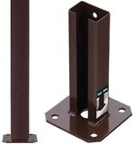 KOTARBAU® Paalhouder, Poedergecoat Staal, Paalvoet, 60 x 40 mm, om te Schroeven, Bruin, Paalsteun, Weerbestendig