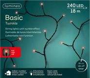 Lumineo Kerstverlichting - met timer - rood - buiten - 240 lampjes - 18 meter - Boomverlichting