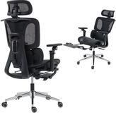 HOMCOM Ergonomische Bureaustoel van Mesh, Kantelbaar, Armleuningen 6D, Zwart