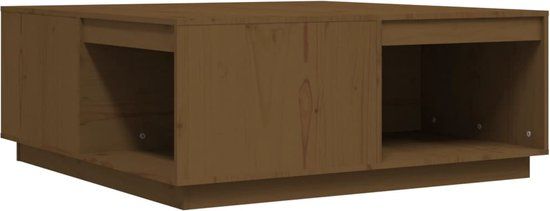 vidaXL Salontafel 100x101x40,5 cm massief grenenhout honingbruin