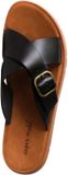Super Mode He Valentine Platte instapsandalen Zwart Synthetisch Vrouwen Maat 41