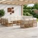 Maison Exclusive - Ensemble de jardin extérieur, 14 pièces, 13 places, teintes naturelles et crème