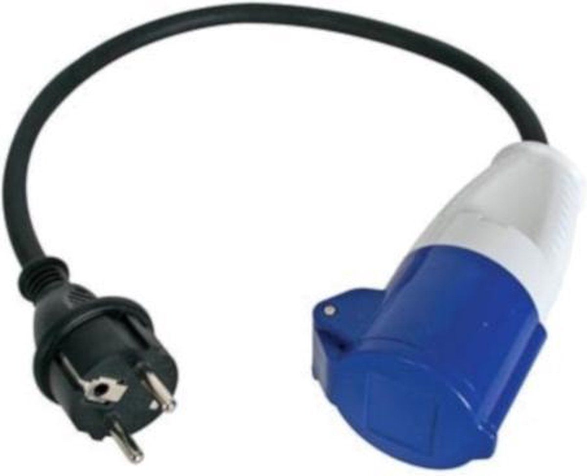 Perel Câble adaptateur avec fiche Schuko vers fiche femelle CEE 40cm