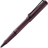 LAMY Safari Scarlet Stylo roller | Ergonomische grip | Épaisseur d'écriture M | Corps en plastique ASA robuste | Inclut une recharge roller M 63 bleue