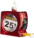 BRUBAKER Meetlint Rood - Handbeschilderde Kerstbal Van Glas - 9 cm