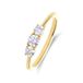 Lucardi Dames 14 karaat geelgouden ring met lab grown diamant 0,490ct