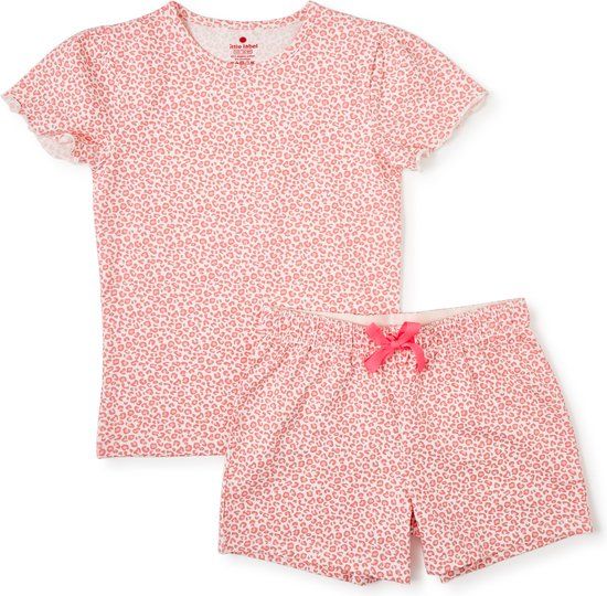 Little Label Zomer Pyjama Meisjes Luipaard Roze Bio Katoen 14Y/158-164