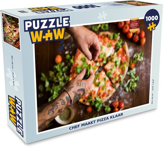 MuchoWow Puzzel Chef maakt pizza klaar - Legpuzzel - Puzzel 1000 stukjes volwassenen