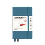 LEUCHTTURM1917 367744 Weekkalender & Notitieboek Pocket (A6) 2024, Stone Blue