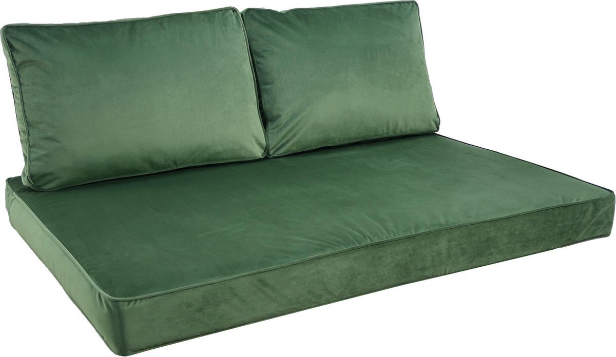 Madison Palletkussen Velvet Groen 3-delige kussenset - 120cm x 80cm
