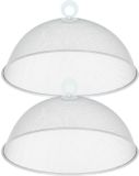 Cepewa Couvercle anti-mouches / couvercle alimentaire - 2x - gris - 30 x 12 cm - métal