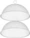 Cepewa Couvercle anti-mouches / couvercle alimentaire - 2x - gris - 30 x 12 cm - métal