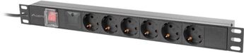 Lanberg Stroomstrip Rack Pdu 19'' 6X 230V Voor Servers 10A 2M Zwart