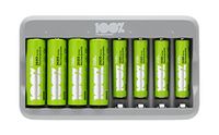 100% Peak Power U813 - Batterij Oplader voor AA en AAA (USB) - Batterijoplader incl. oplaadbare Batterijen (4x AA en 4x AAA) - Batterijlader in plasticvrije verpakking