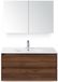 BES LED Dante Badmeubelset 100 cm - Walnoot - Keramische Wastafel Wit Enjoy met Spiegelkast
