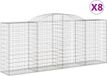 vidaXL Gabions 8 pieces curved 300x50x120/140 cm iron
