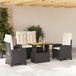 Maison Exclusive - Ensemble de jardin pour extérieur, 4 pièces, avec coussins, noir, en polyrotin