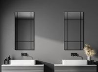TALOS 50290 Decoratieve wandspiegel met modern design 60 x 120 cm - badkamerspiegel, Zwart