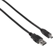 Hama USB 2.0 kabel (USB-A-stekker - Mini USB-B stekker, B5-stekker, 1,80 m) zwart