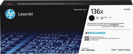 HP 136X High Yield Black Original LaserJet Toner Cartridge