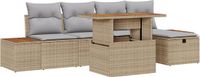 vidaXL Tuinbank - Set - 6 - st - Beige - poly - rattan