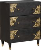 vidaXL Dressoir Zwart 60 x 33 x 75 cm Massief Mango Hout