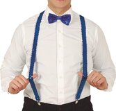 Blauwe pailletten bretels - Carnaval / Themafeest - Unisex