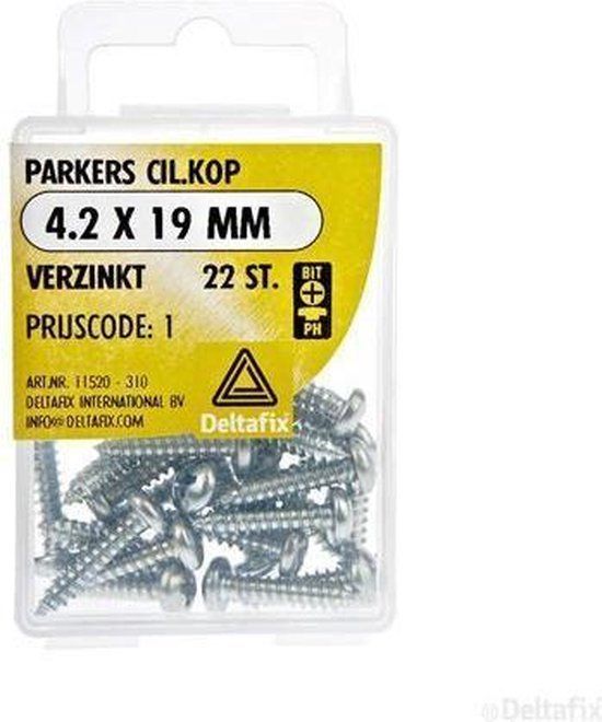 Deltafix Spaanplaatschroeven Cilinderkop Pozidriv Verzinkt 4.2x19mm