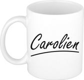 Bellatio Decorations Carolien Naam koffiemok - beker - met sierlijke letters - wit