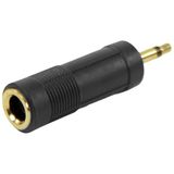 Plugger Adapter 1x Mono Jack 6,3 naar Mono Jack 3,5 Zwart