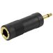 Plugger Adapter 1x Mono Jack 6,3 naar Mono Jack 3,5 Zwart