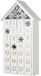 BRUBAKER Calendrier de l'Avent réutilisable en bois à remplir - Maison de neige blanche avec éclairage LED - Calendrier DIY 24,3 x 45 x 8 cm