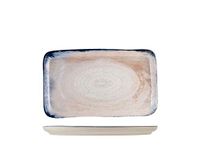 H&H Artisanal set van 12 rechthoekige borden, aardewerk, blauw, 24 x 14 cm