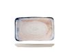 H&H Artisanal set van 12 rechthoekige borden, aardewerk, blauw, 24 x 14 cm