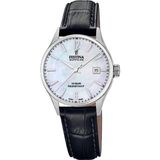 Festina F20009/7 Dames Polshorloge Zwart Leer Saffierglas Wit